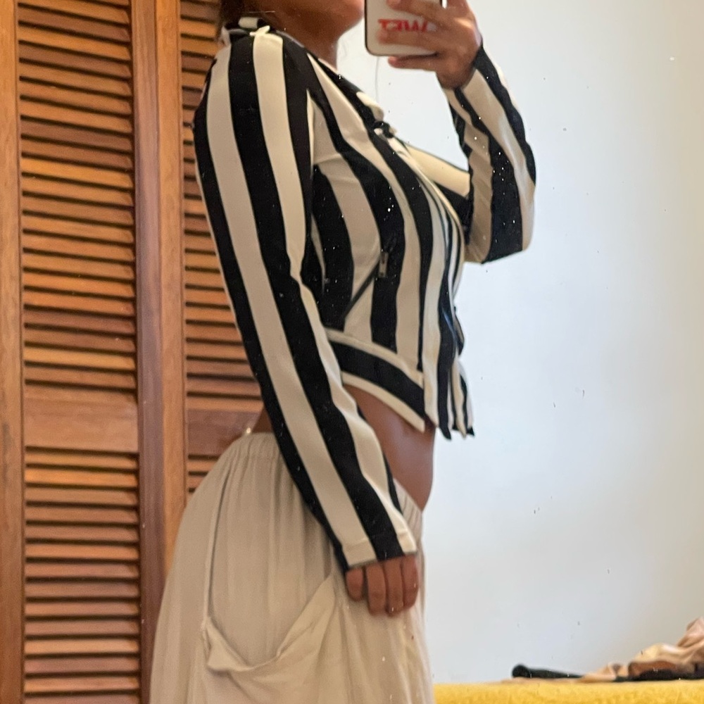 Black and White Striped Jacket